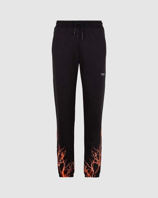 BLACK PANTS WITH ORANGE LIGHTNING