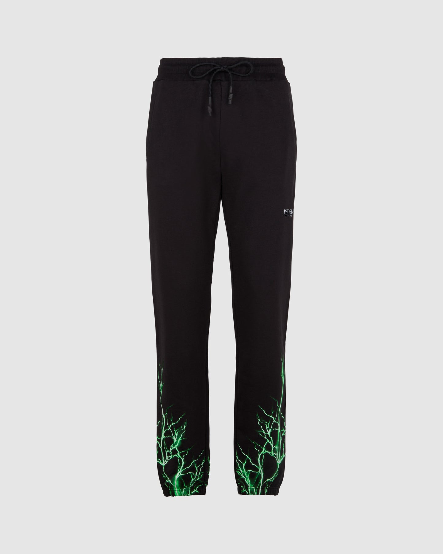 BLACK PANTS WITH GREEN LIGHTNING