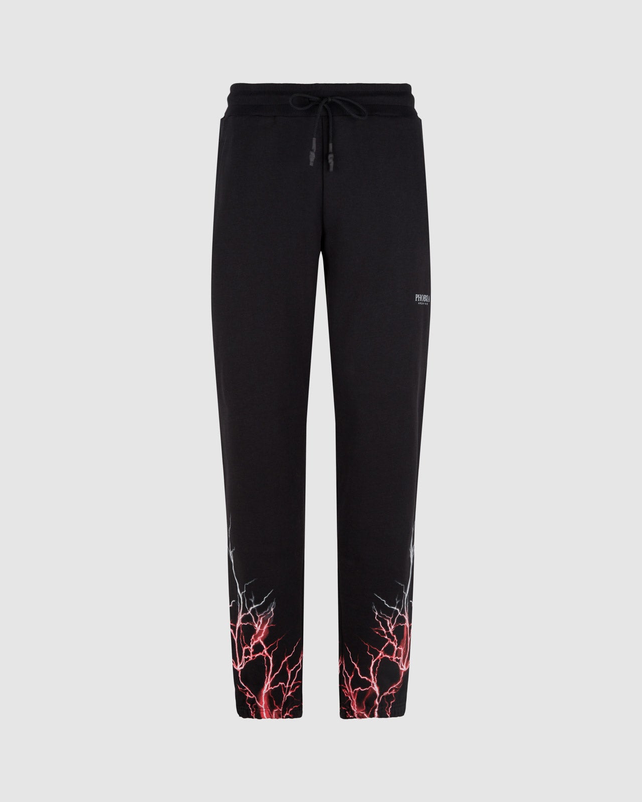 BLACK PANTS WITH RED AND GREY LIGHTNING