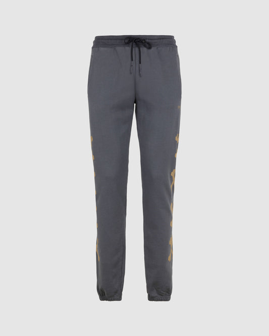 GREY PANTS WITH BEIGE CROSS BONES