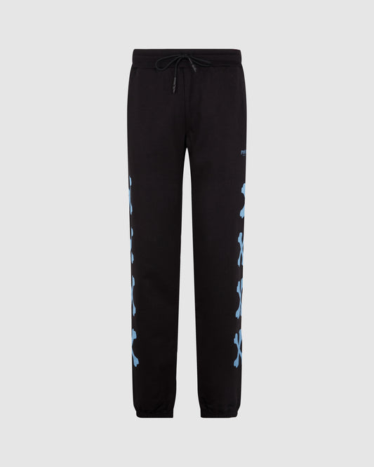 BLACK PANTS WITH LIGHTBLUE CROSS BONES