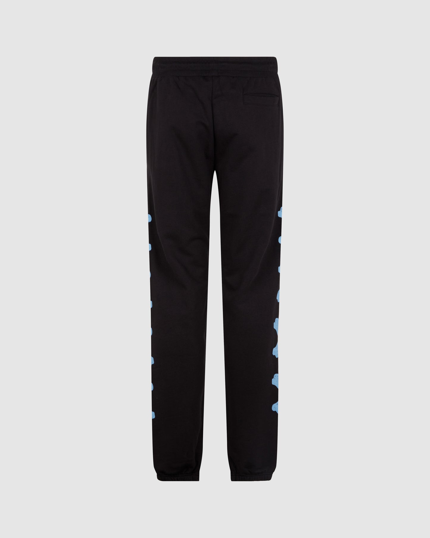 BLACK PANTS WITH LIGHTBLUE CROSS BONES