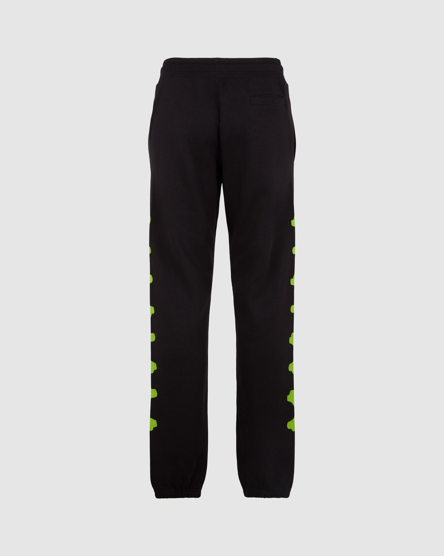 BLACK PANTS WITH GREEN CROSS BONES