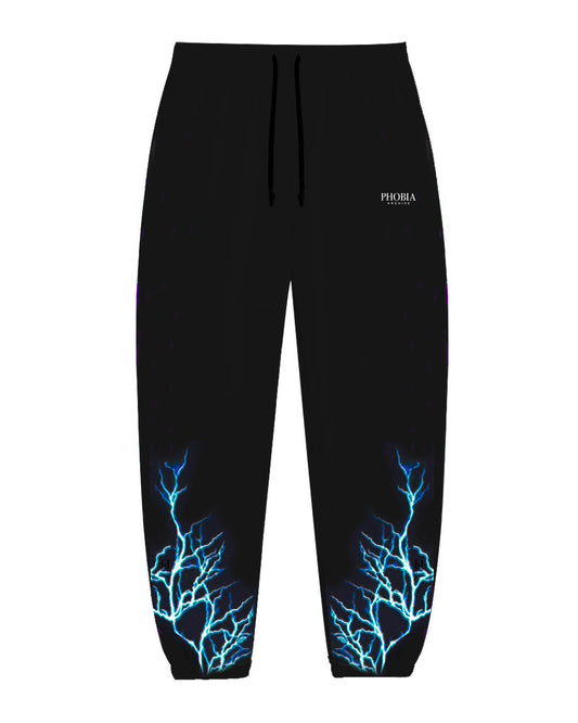 BLACK PANTS WITH LIHTBLUE EMBROIDERY LIGHTNING