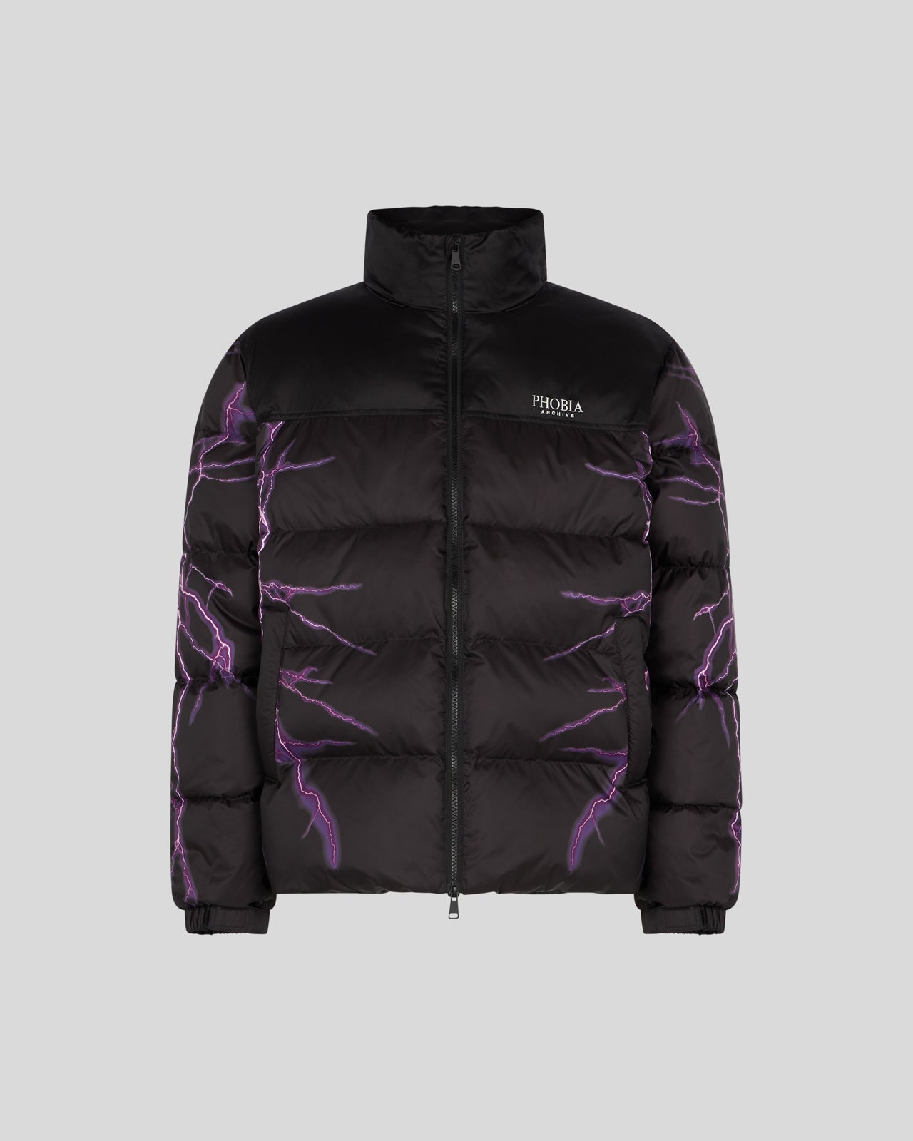 BLACK PUFFY JACKET WITH PURPLE NEW LIGHTNING