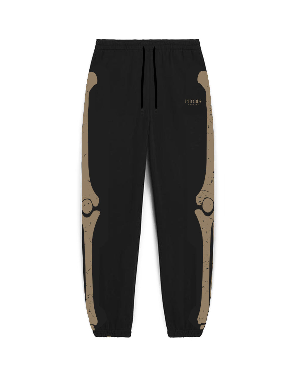 BLACK PANTS WITH BEIGE SKELETON