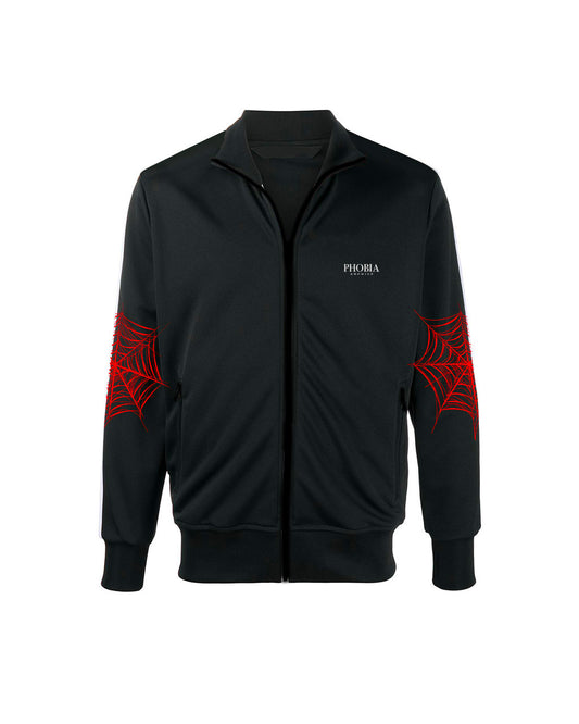 BLACK TRACKSUIT WITH RED COBWEB