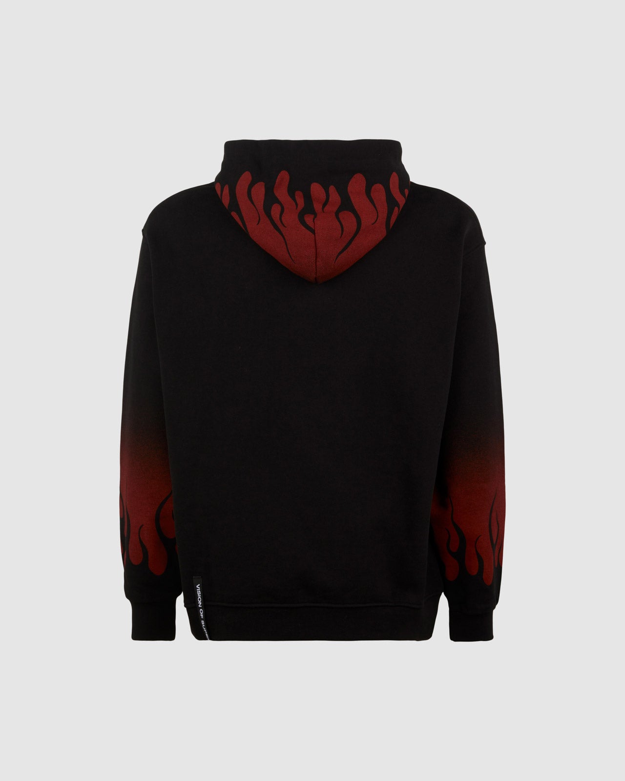 BLACKHOODIE WITH NEGATIVE RED FLAMES