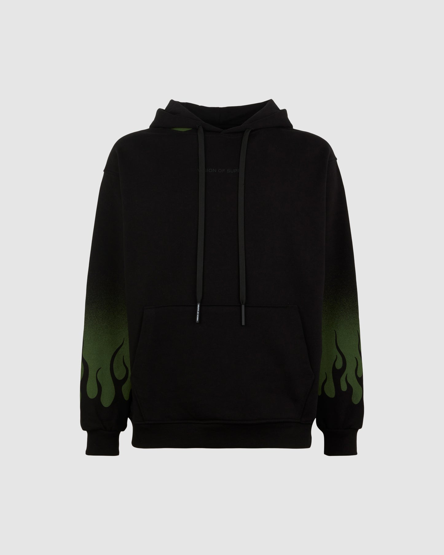 BLACKHOODIE WITH NEGATIVE GREEN FLAMES