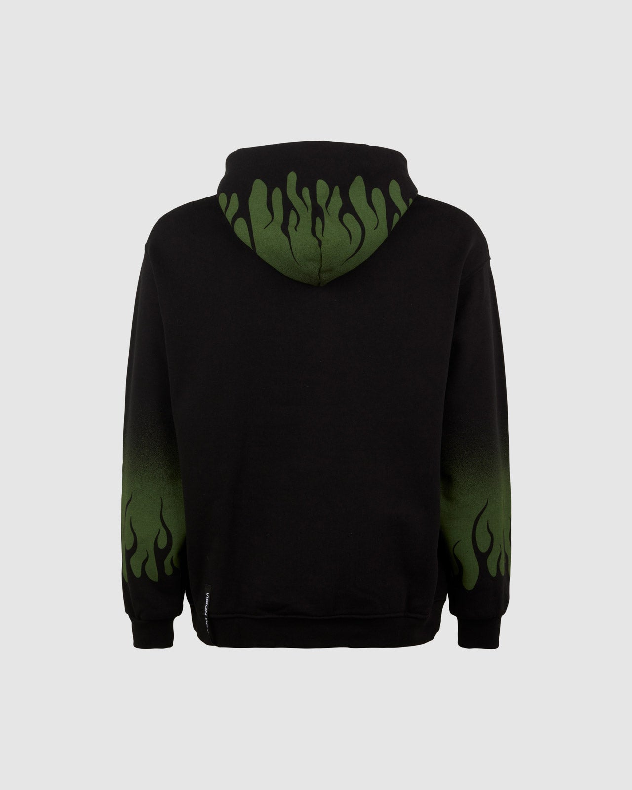 BLACKHOODIE WITH NEGATIVE GREEN FLAMES