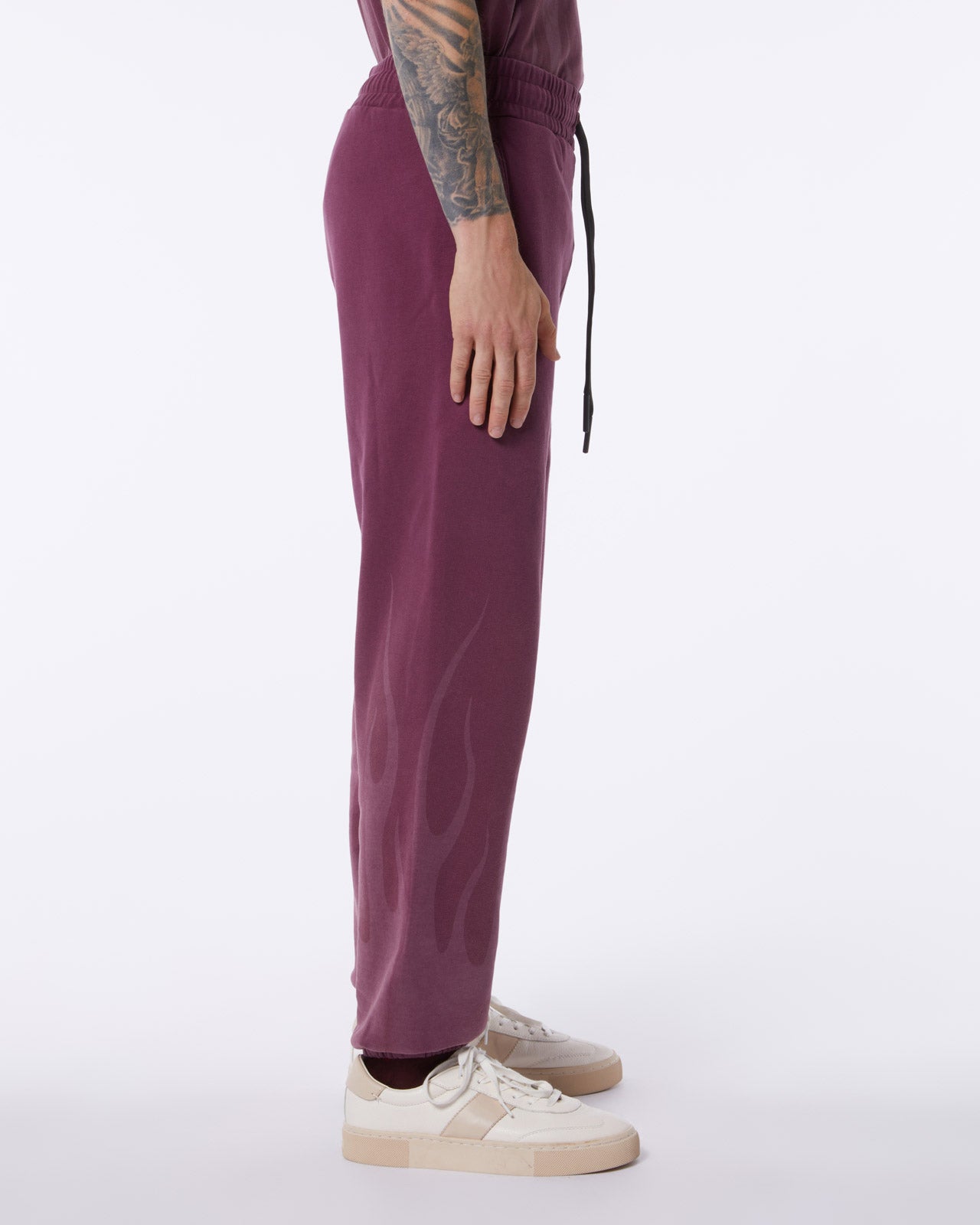 GRAPE WINE PANTS WITH CORROSIVE FLAMES