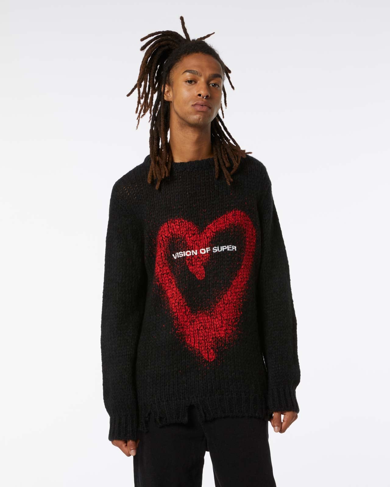 BLACK JUMPER WITH LOVE PRINT