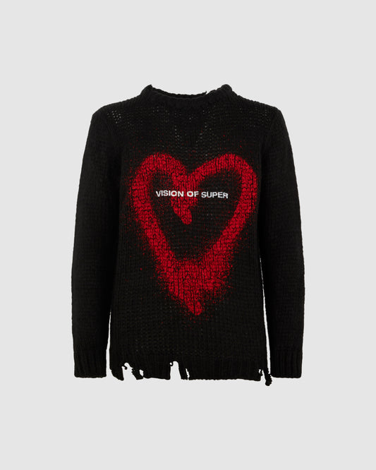 BLACK JUMPER WITH LOVE PRINT