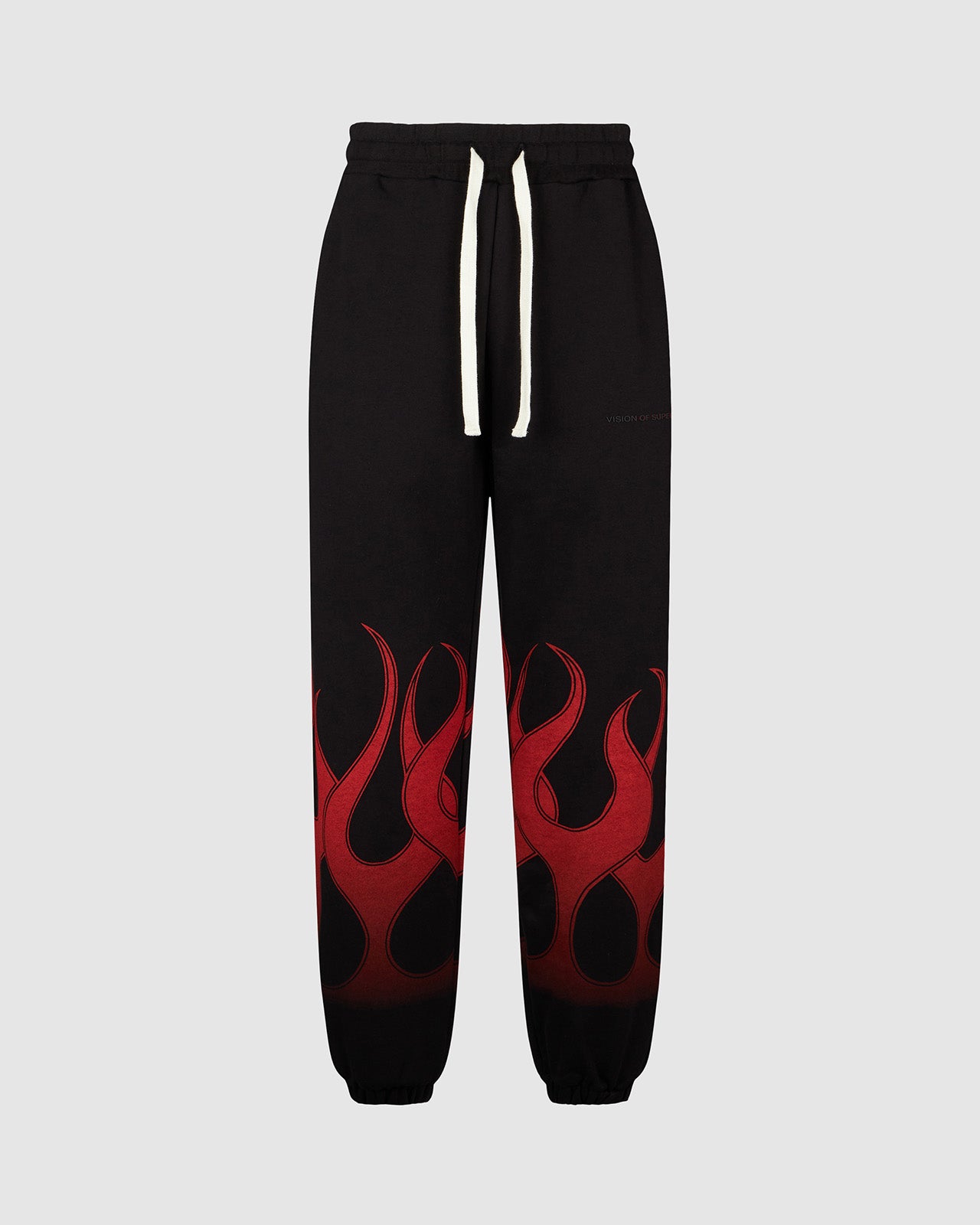 BLACK PANTS WITH RED FLAMES