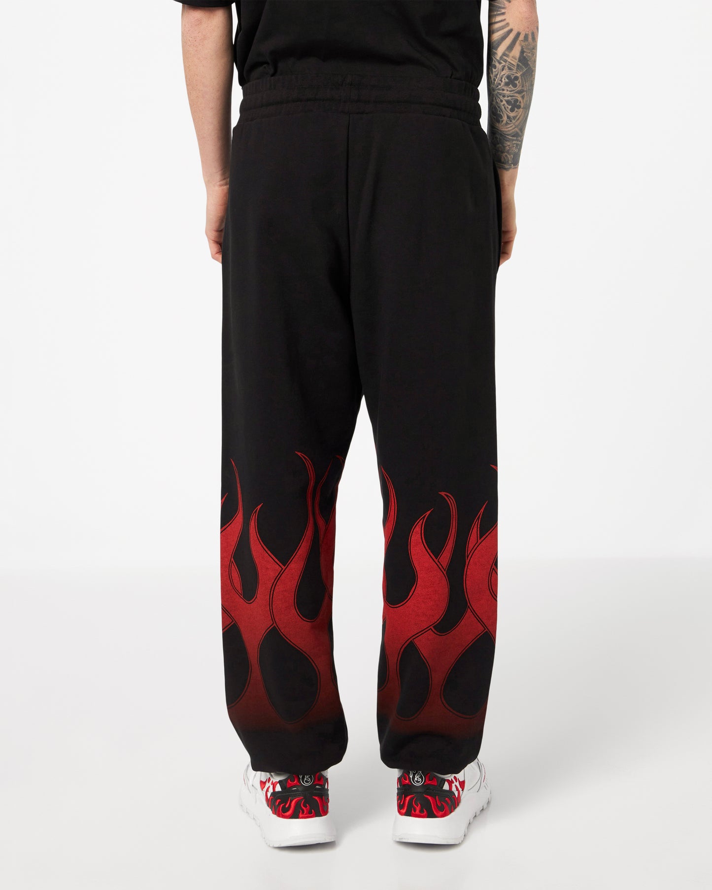 BLACK PANTS WITH RED FLAMES