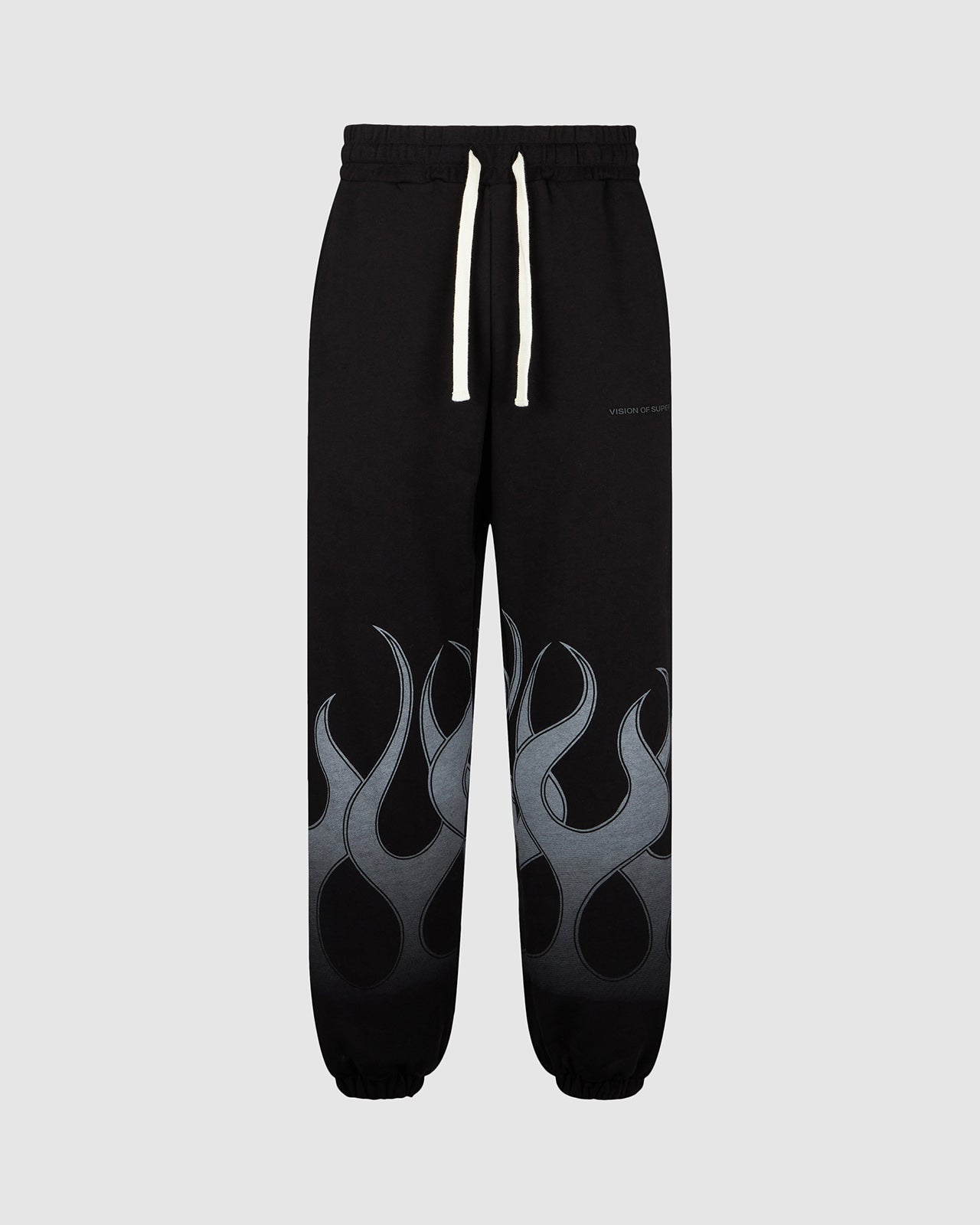 BLACK PANTS WITH GREY FLAMES