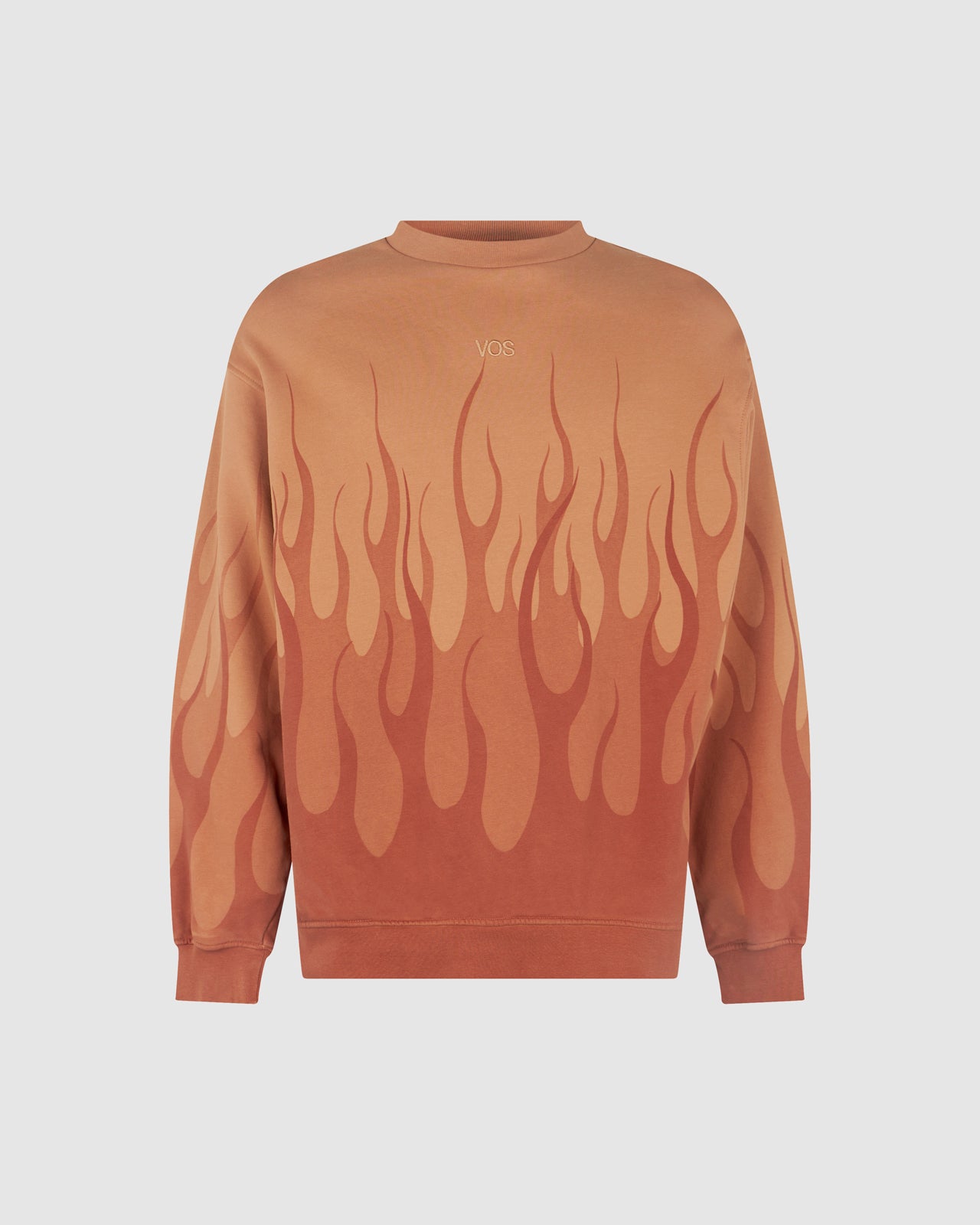 TERRACOTTA CREWNECK WITH DOUBLE FLAMES