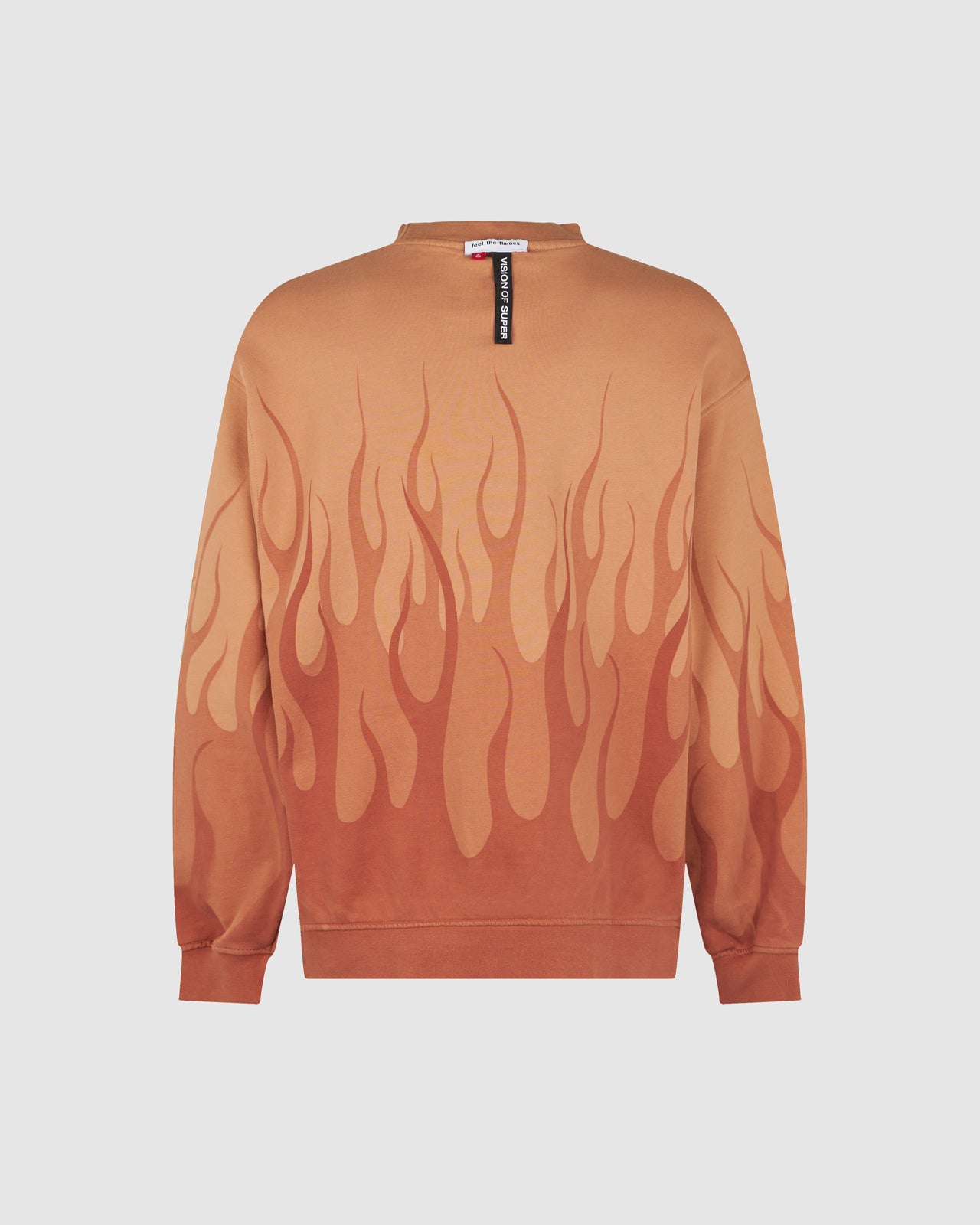 TERRACOTTA CREWNECK WITH DOUBLE FLAMES