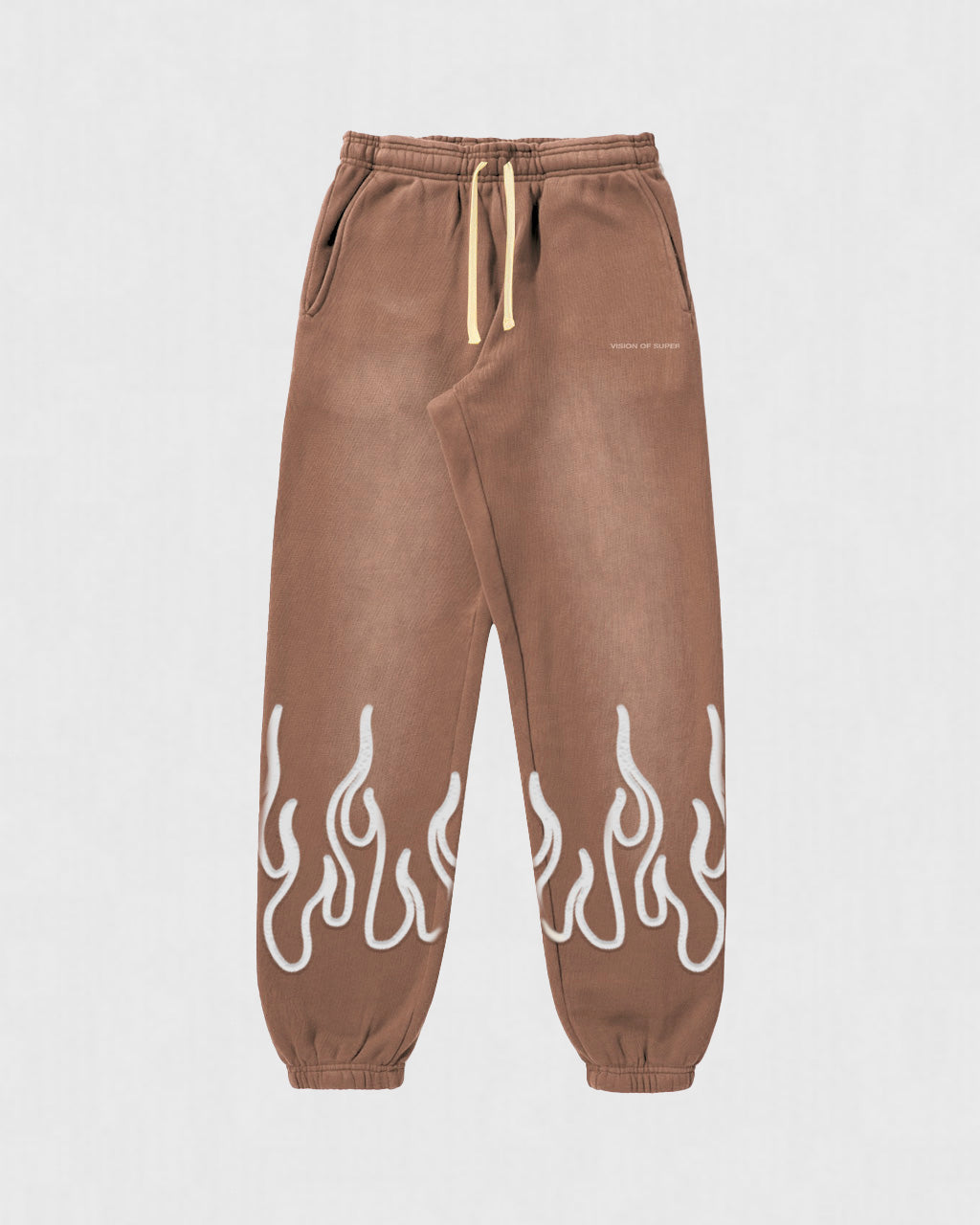 TERRACOTTA PANTS WITH EMBROIDERY FLAME