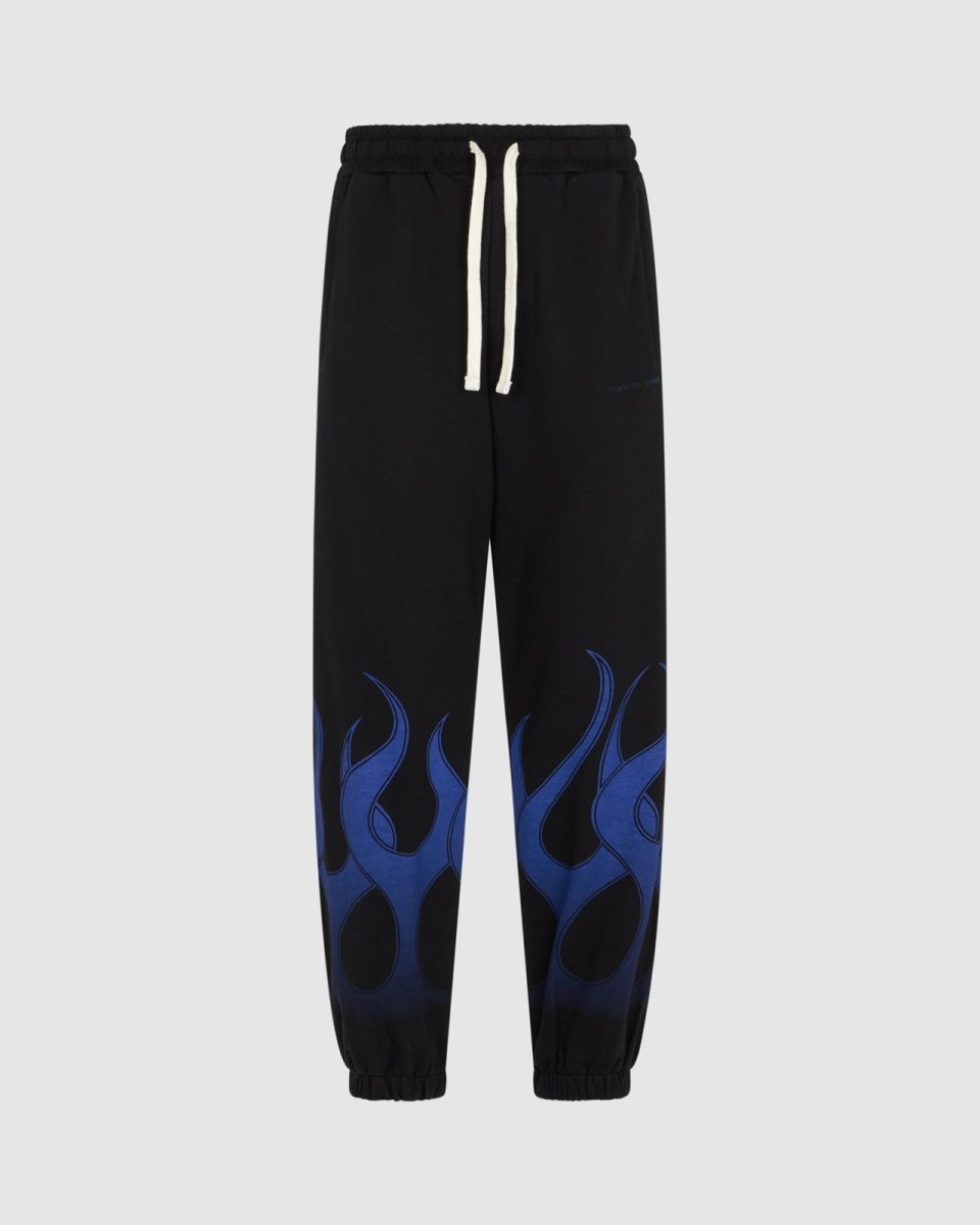 BLACK PANT WITH BLUE FLAMES