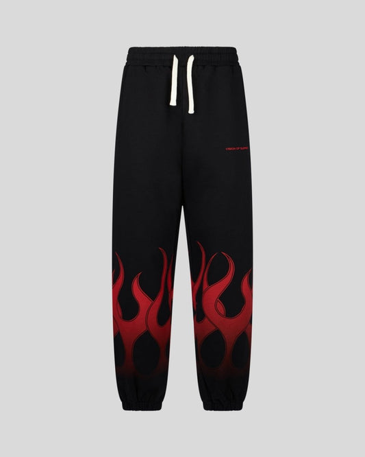 BLACK PANTS WITH RED FLAMES